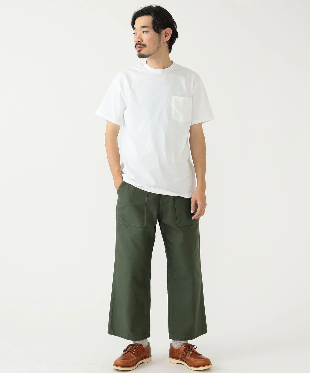 2 Packet Pocket Tee- White - Image 4