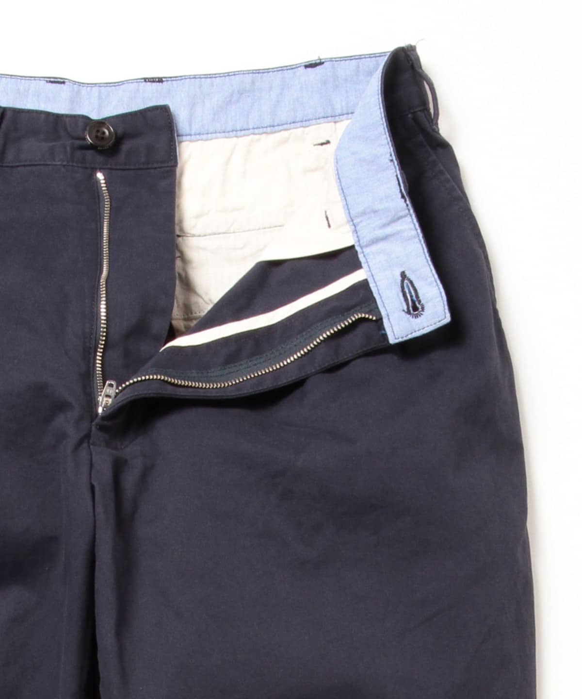 2 Pleats Tapered Twill Trousers - Navy - Image 2
