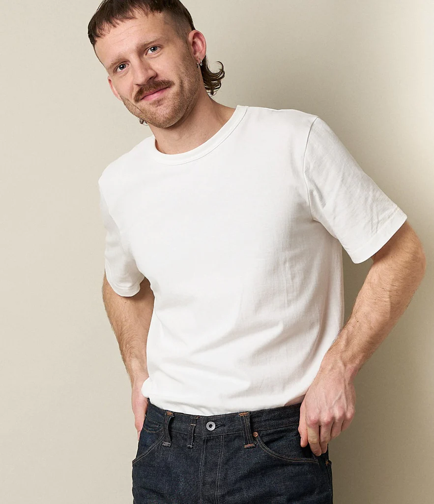 214 Loopwheeled Relaxed Fit Midweight T Shirt - White - Image 5