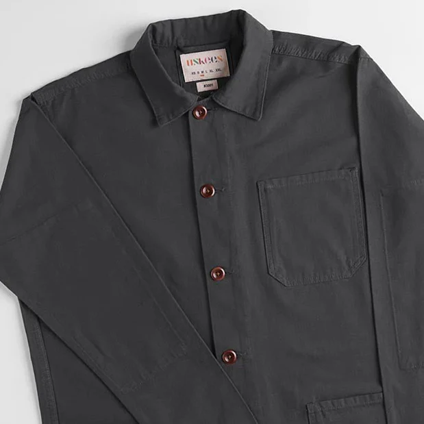 3001 Buttoned Overshirt - Charcoal - Image 2