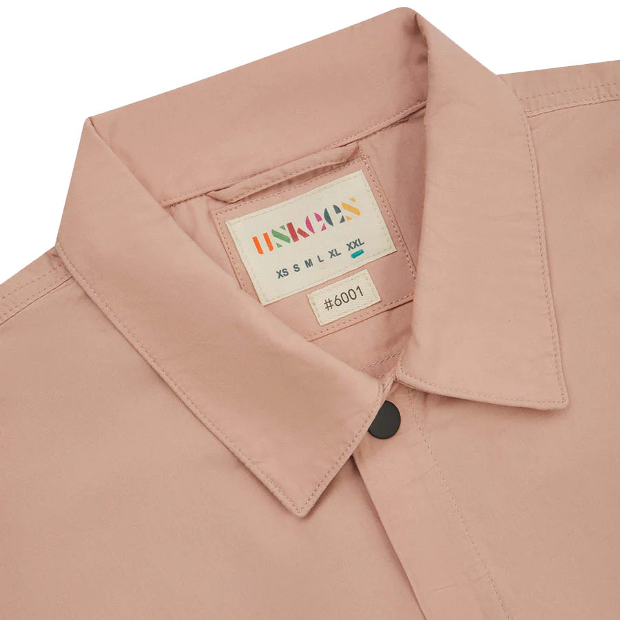 6001 Lightweight Buttoned Overshirt - Dusty Pink - Image 3