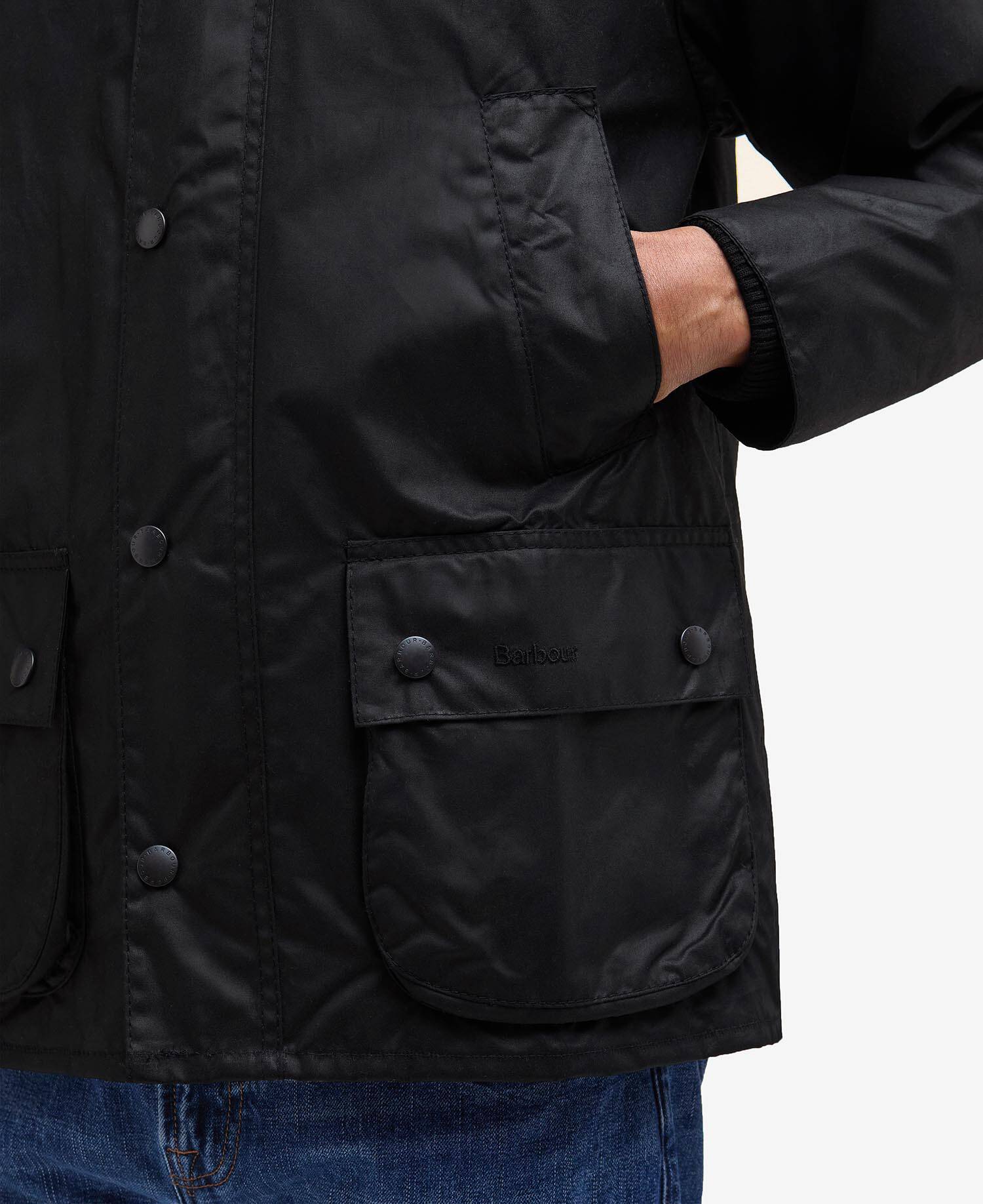 Bedale Waxed Jacket - Black - Image 5