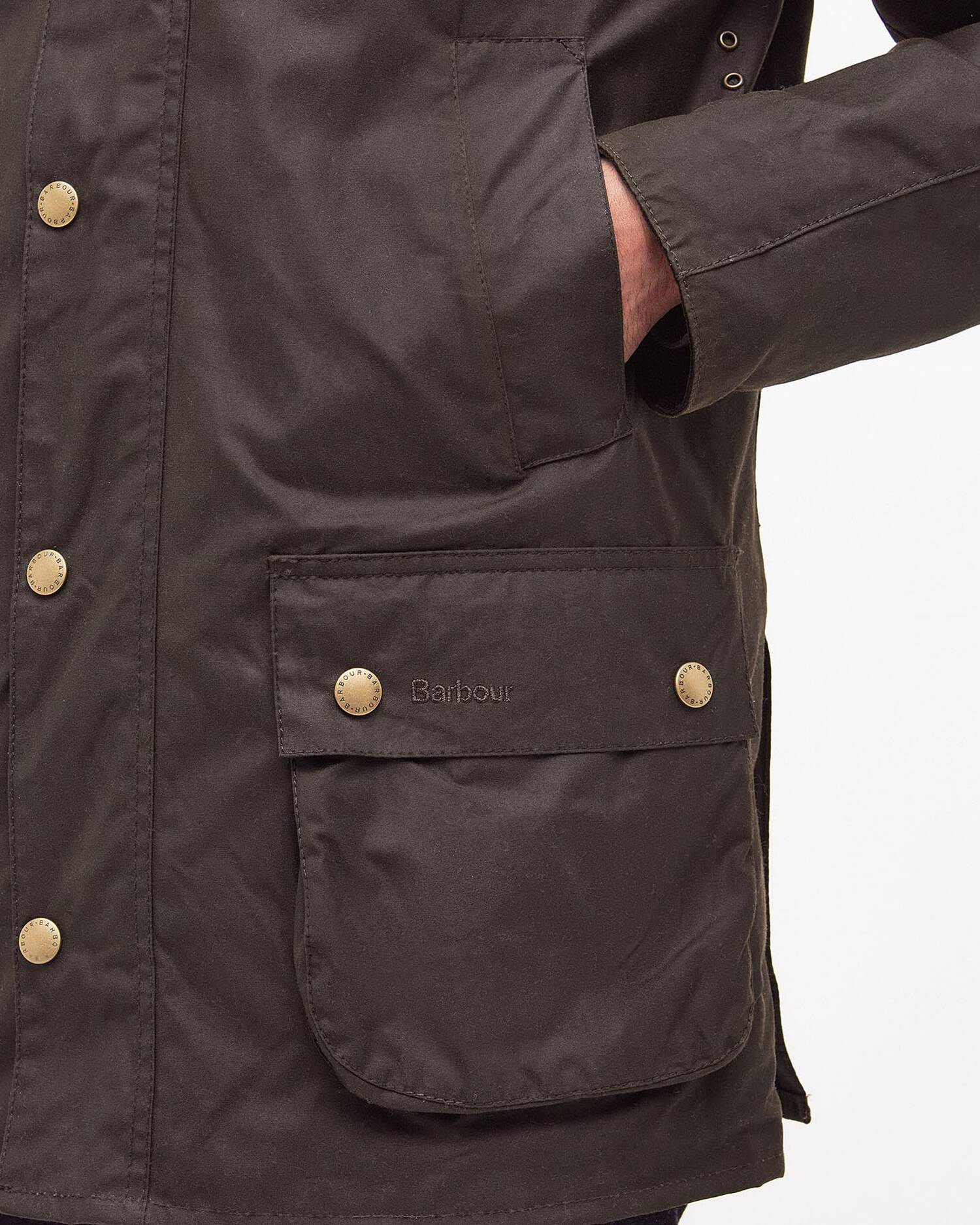 Ashby Waxed Jacket - Olive - Image 3