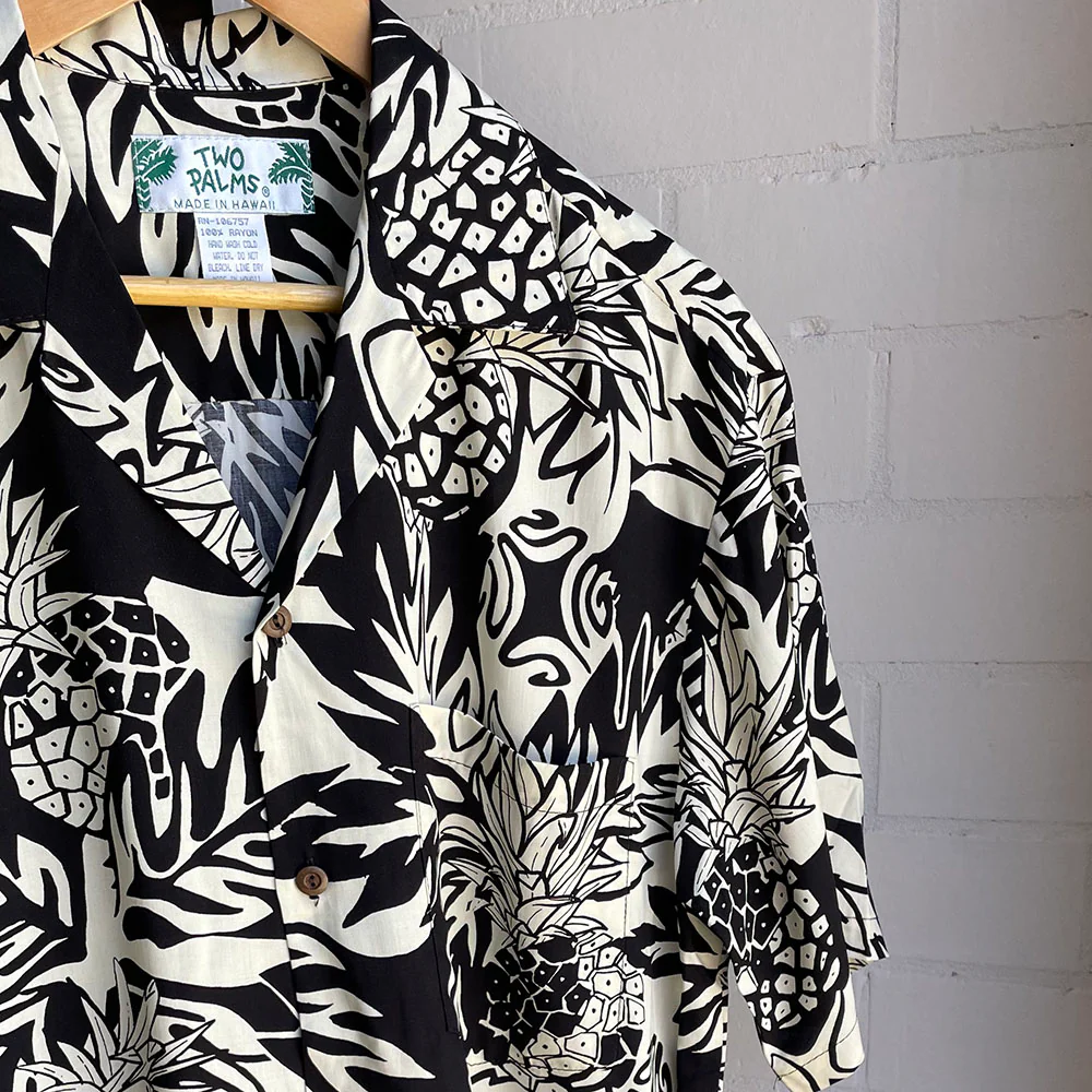 Classic Aloha Shirt - Wild Pineapple Black - Image 3