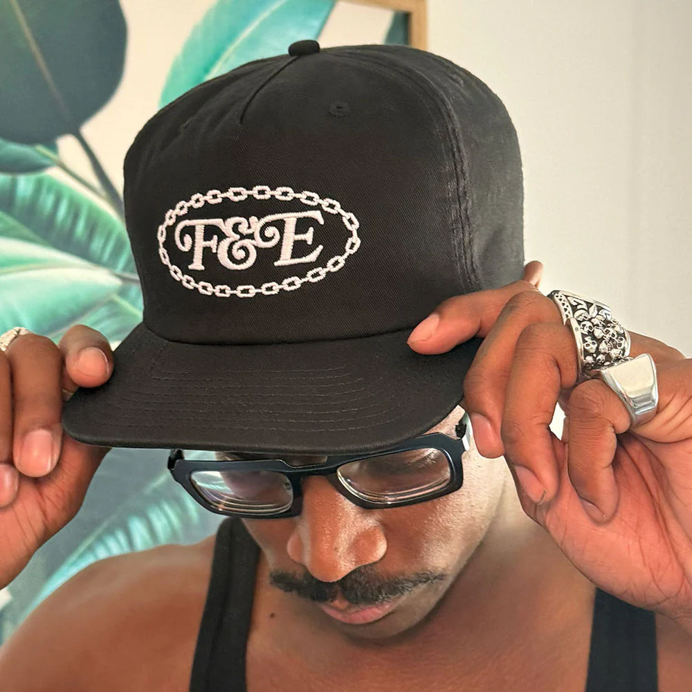 Chain Strapback Hat - Black - Image 3