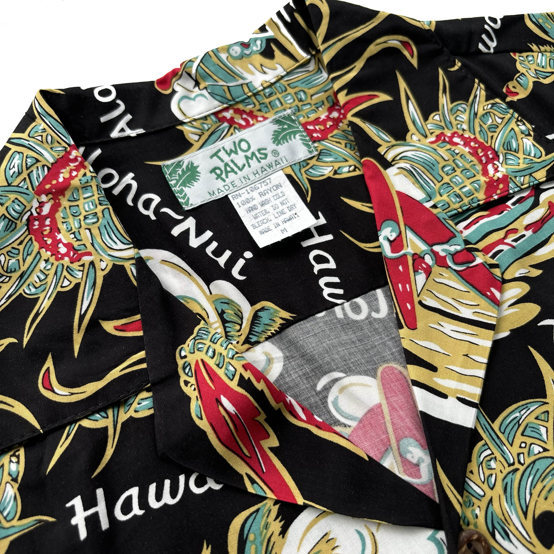 Classic Aloha Shirt - Black Hula Surf - Image 3