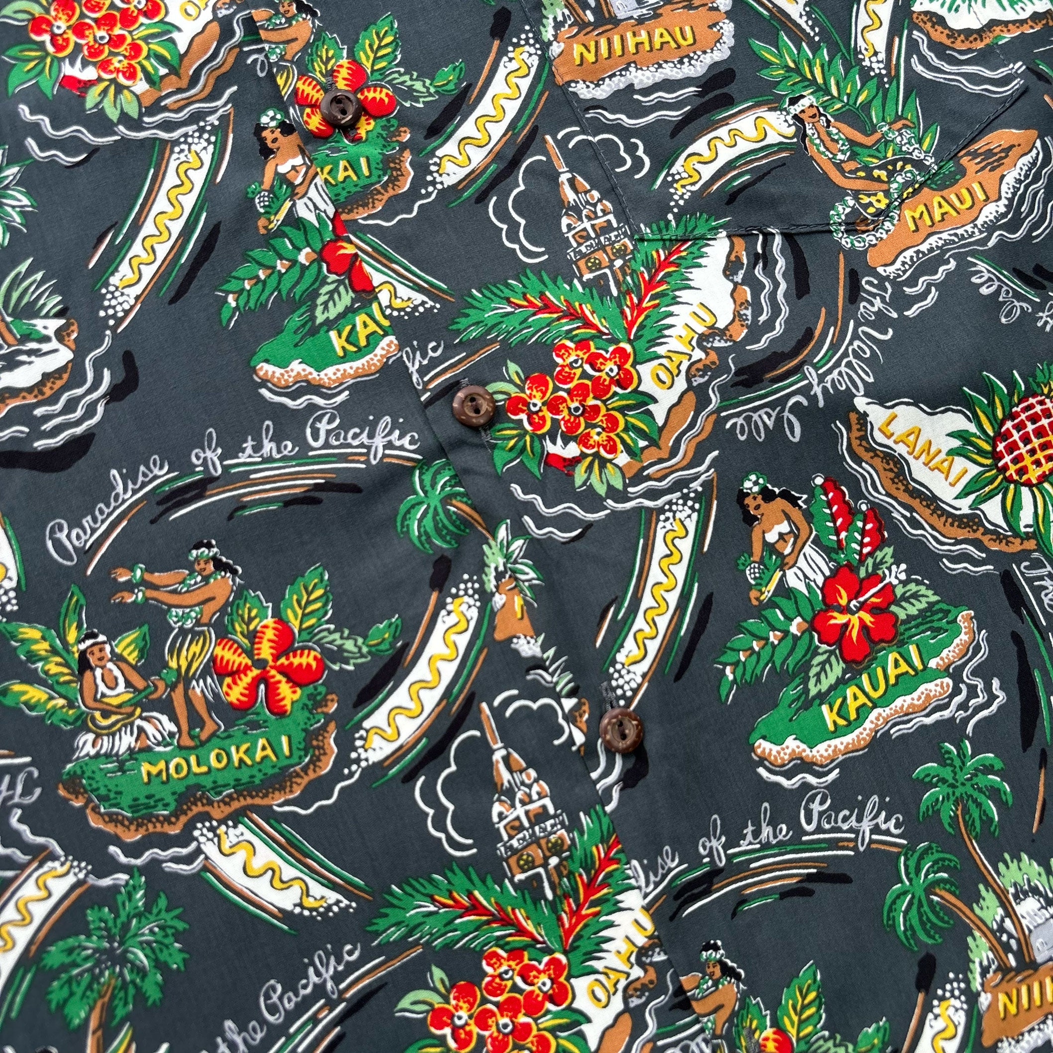 Classic Aloha Shirt - Friendly Isle Charcoal - Image 3
