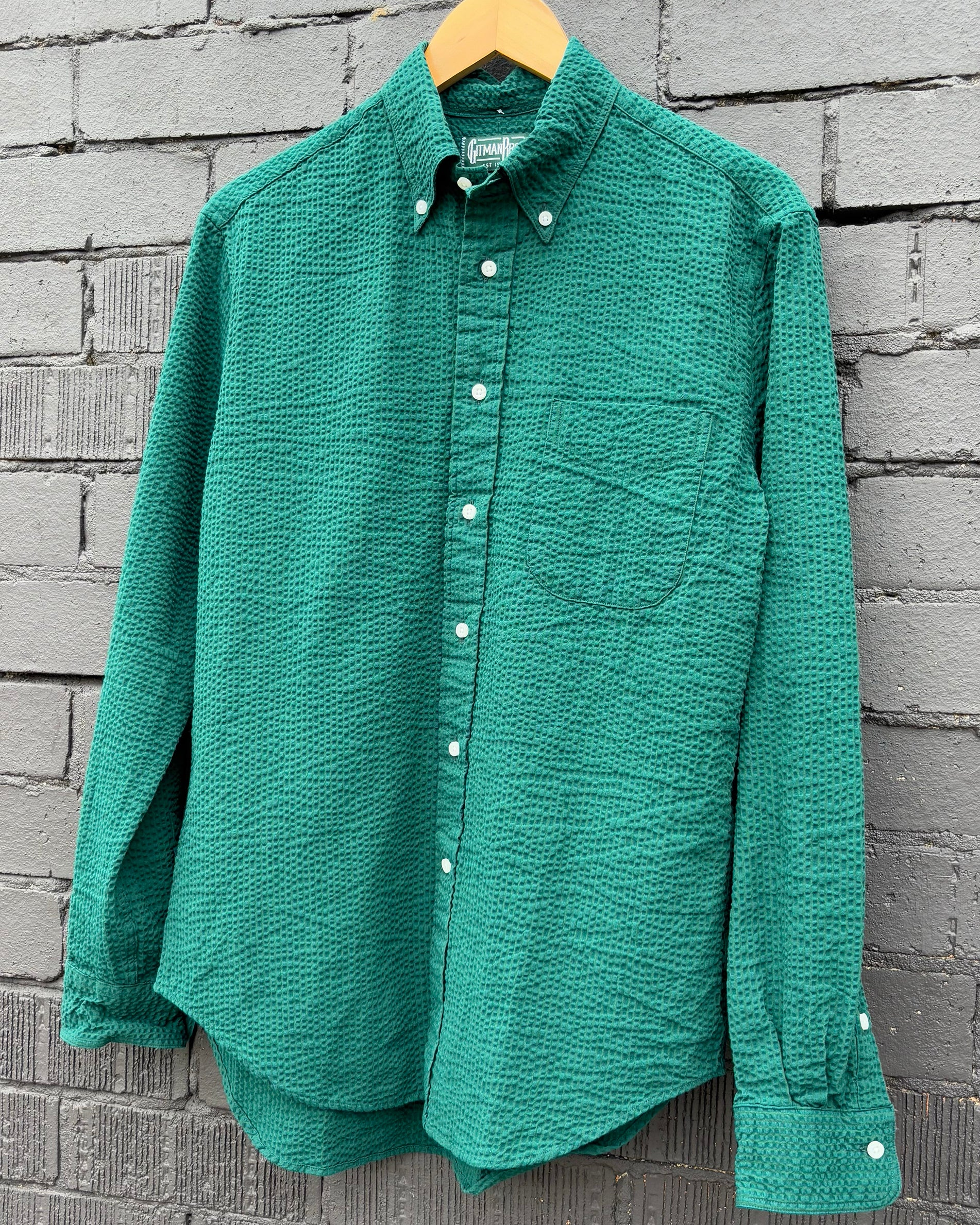 Classic Button Down - Junebug Green Seersucker - Image 3