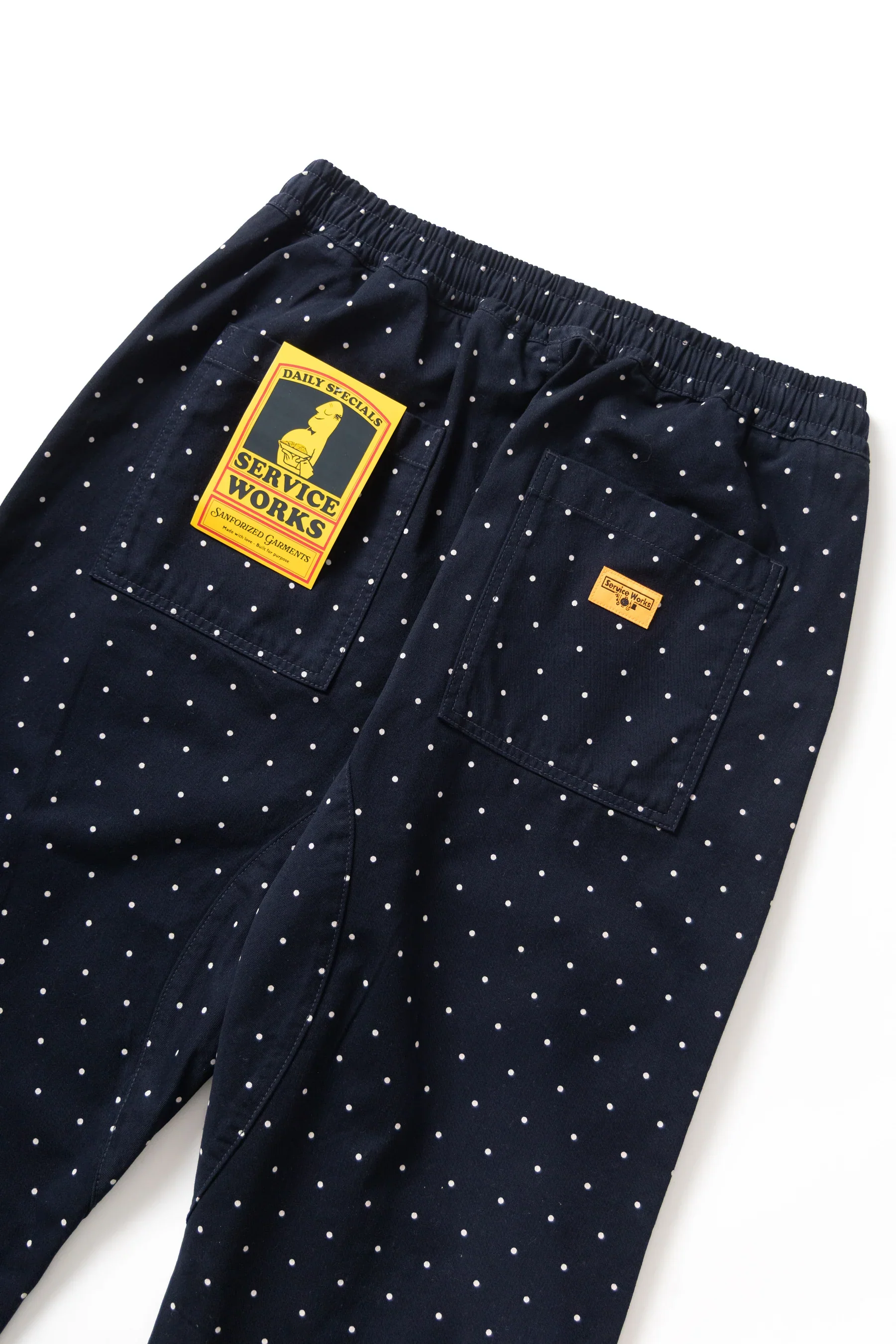 Classic Chef Pants - Navy Polka Dot - Image 3