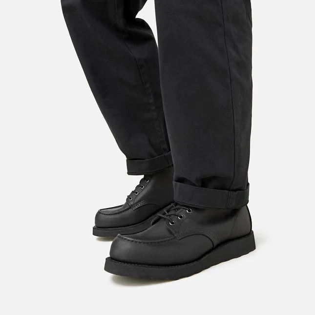 Classic Moc 6 Inch Boot 8074 - Black Harness Leather - Image 3