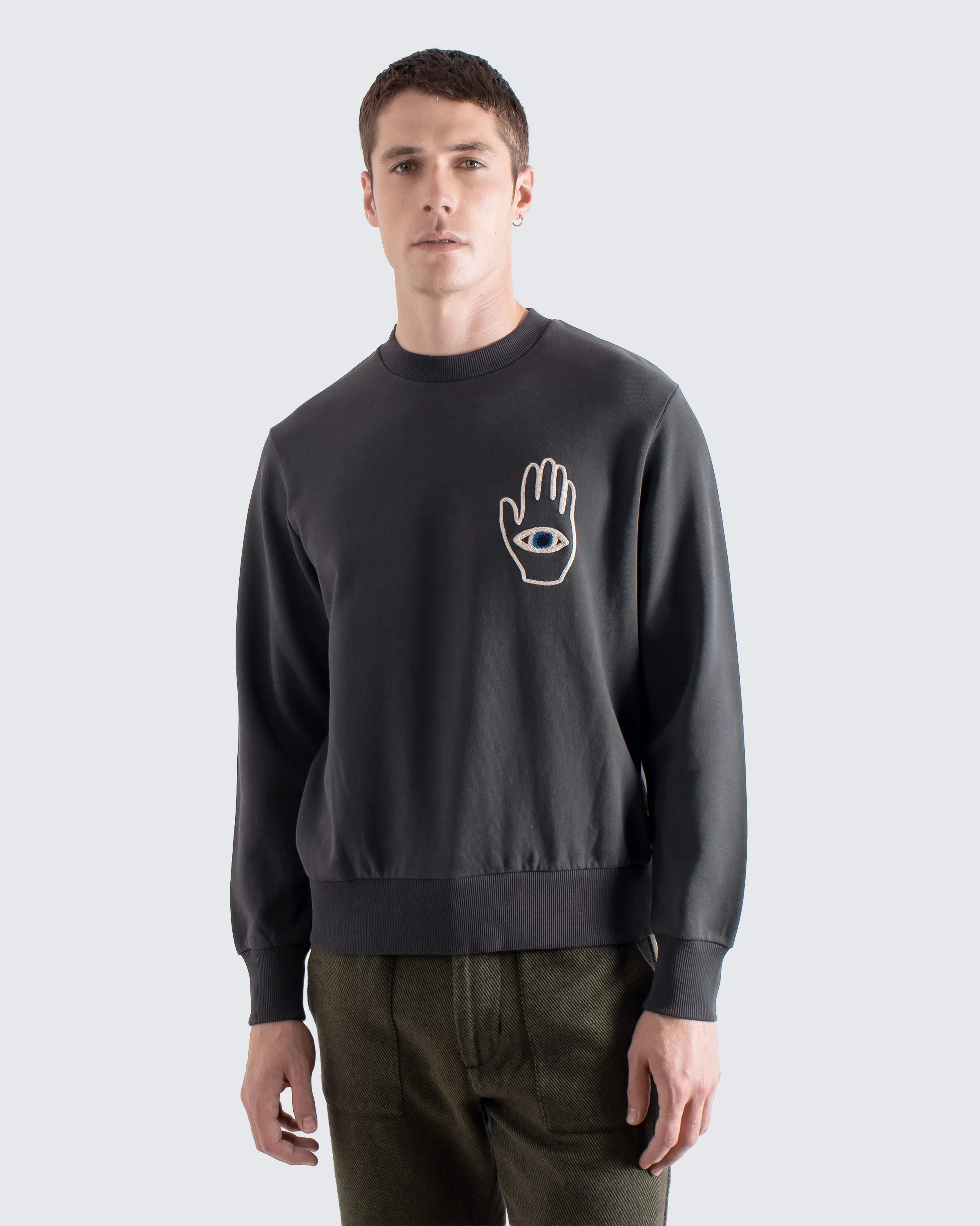 Hand Eye Sweatshirt - Grey - Image 2