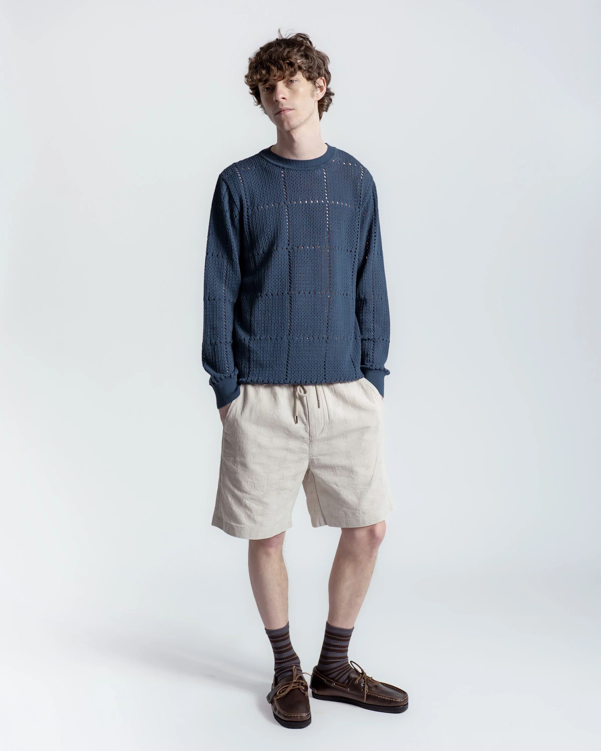 Crochet Crewneck Knit - Blue - Image 5