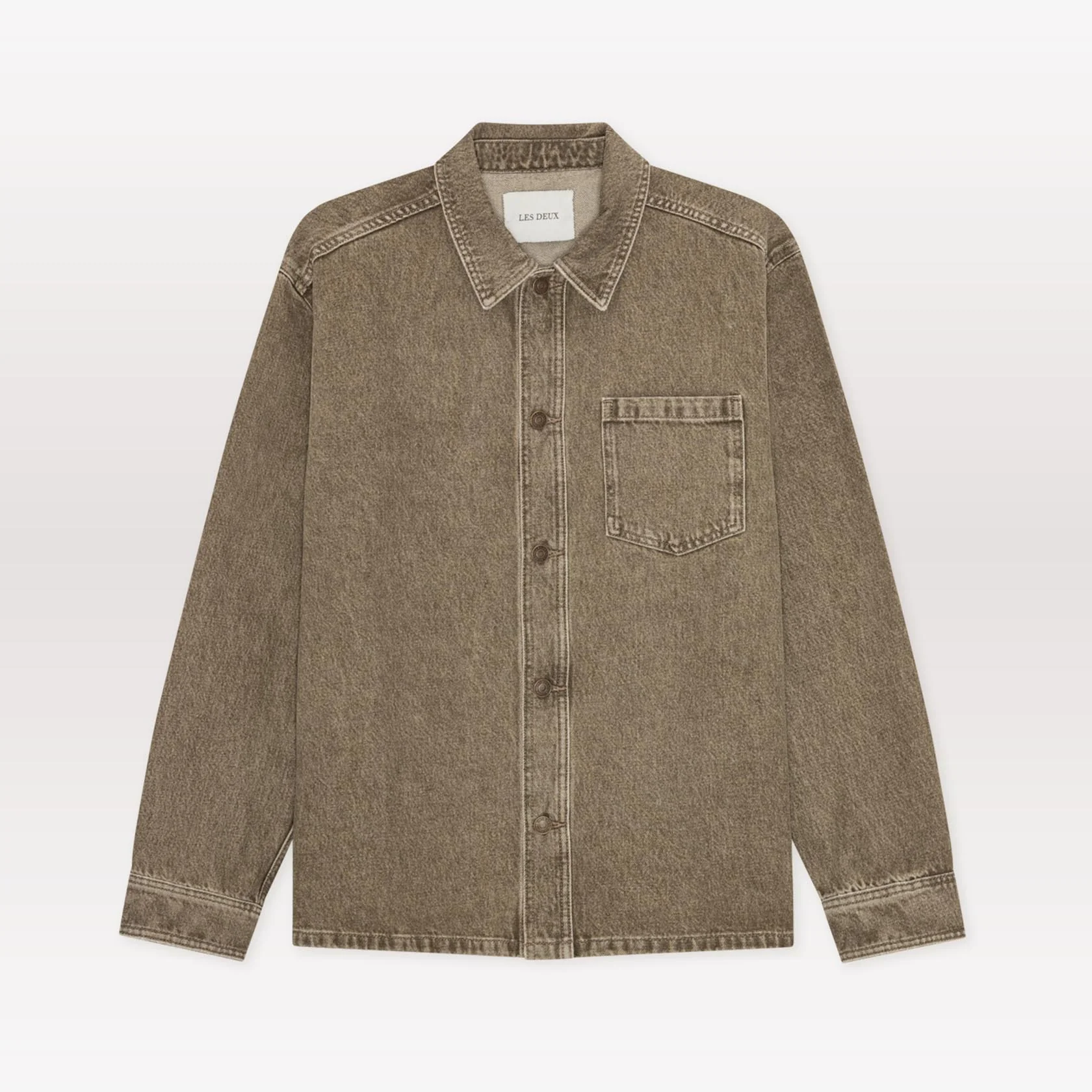 Denim Overshirt - Light Brown Wash