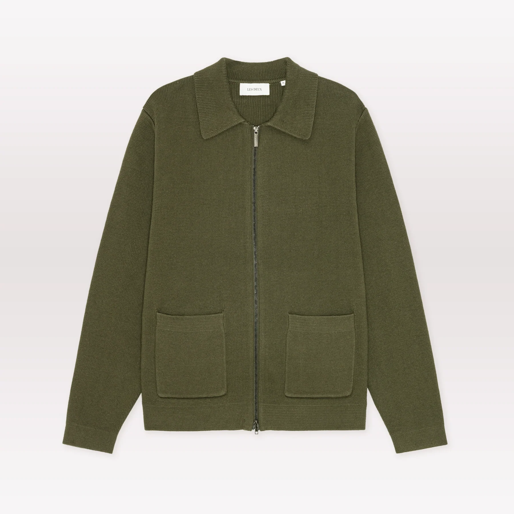 Fischer Cotton Milano Zip Overshirt - Olive Green