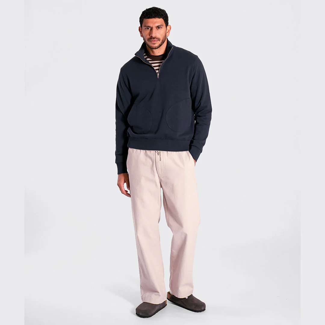 Funnel Neck Sweatshirt - Navy - Image 2
