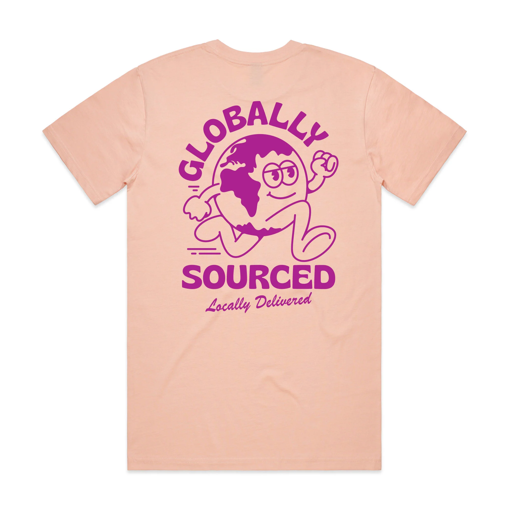Globe Logo T-Shirt - Pale Pink / Grape - Image 2