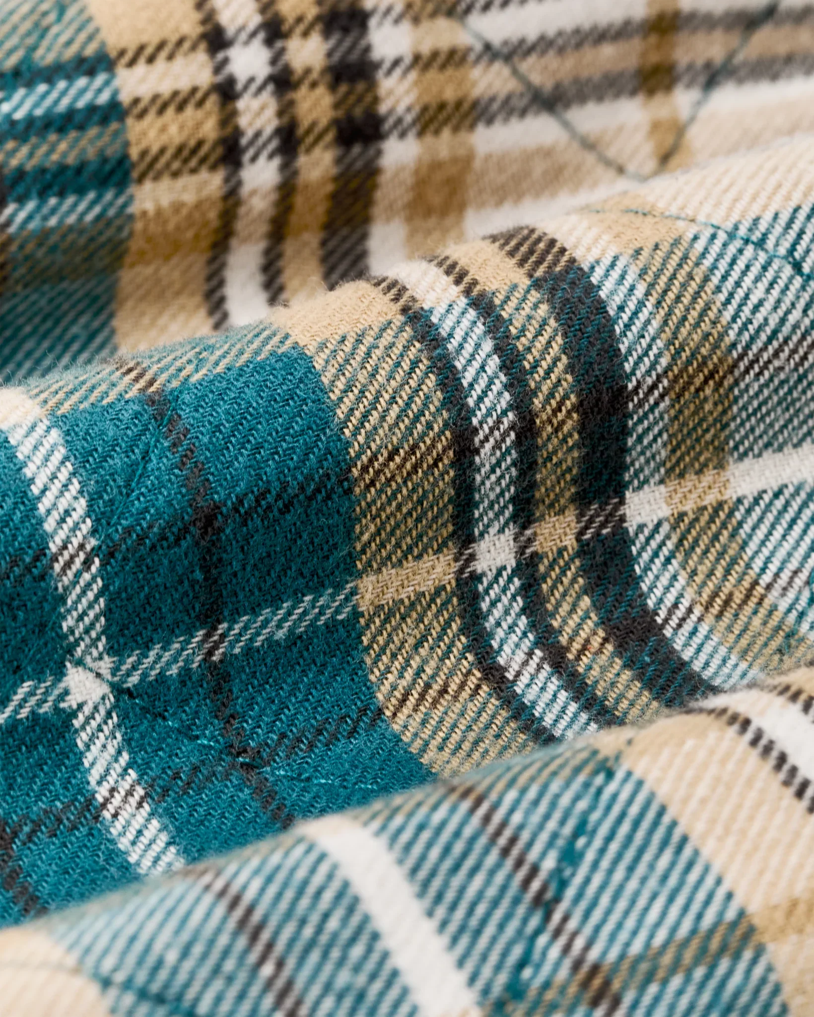 Insulated Flannel Jac-Shirt - Teal / Khaki Plaid - Image 4