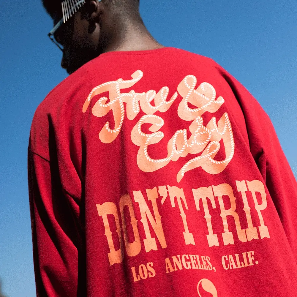 Lasso Long Sleeve Tee - Red - Image 3