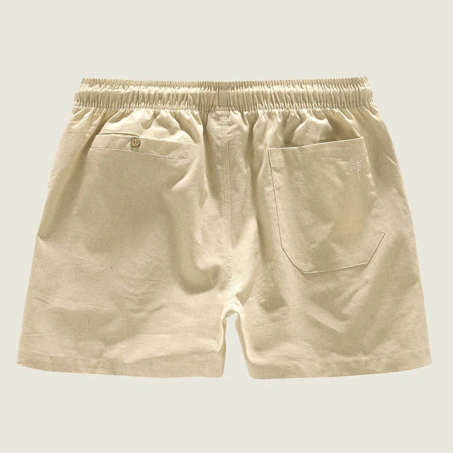 Linen Shorts - Beige - Image 4