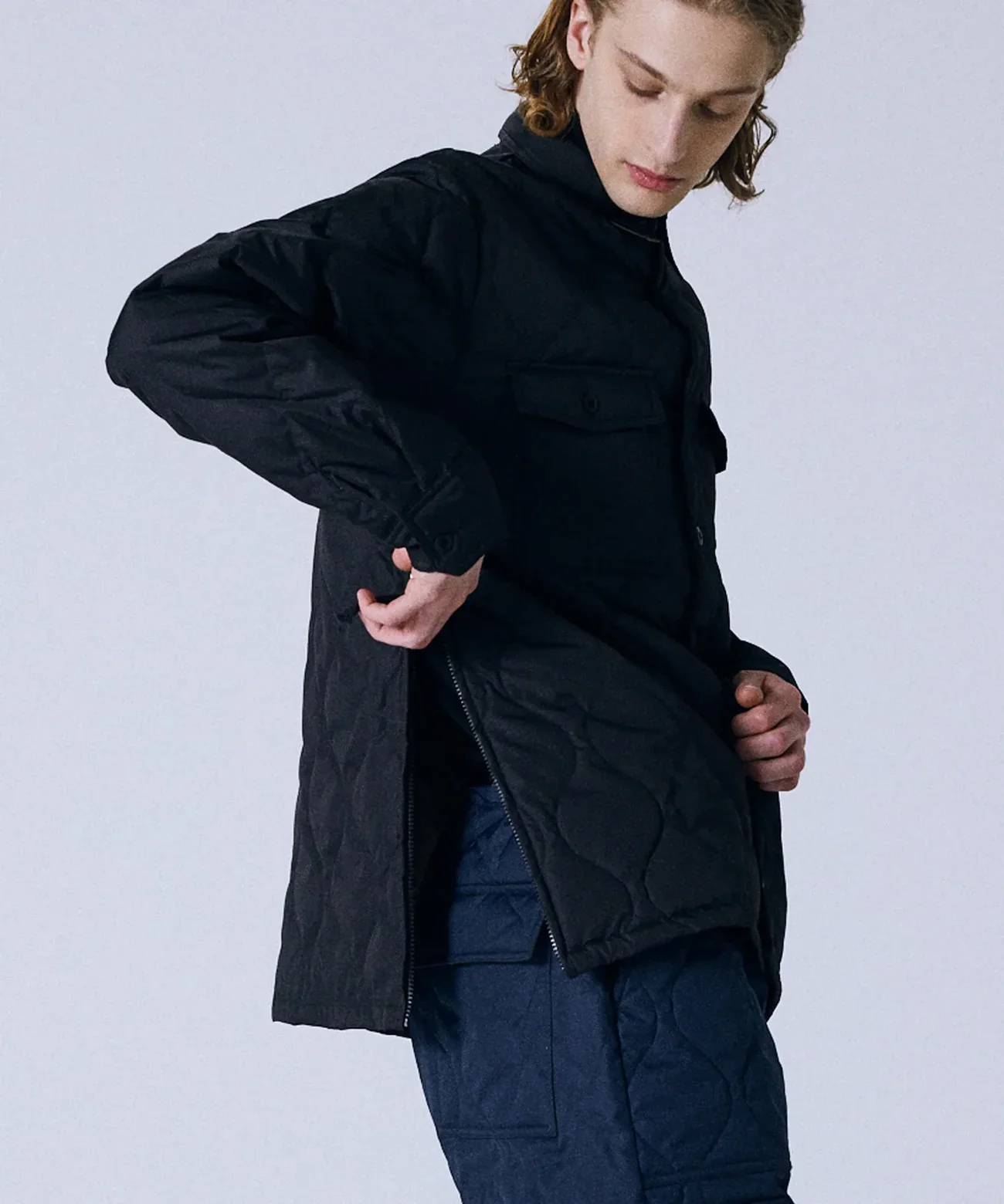 Military Down Shirt - Black - Image 2