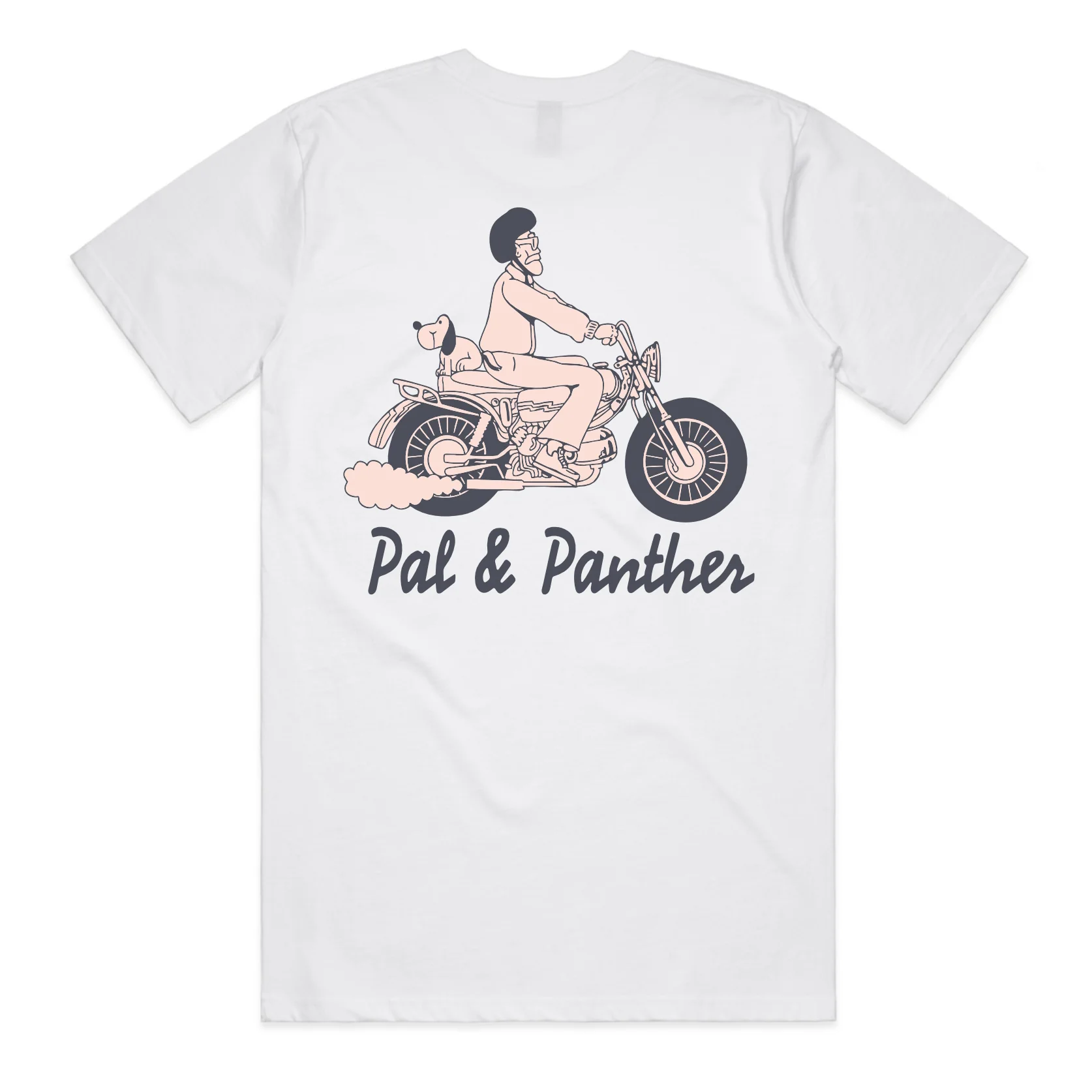 Motorcycle Pal & Panther T-Shirt - White