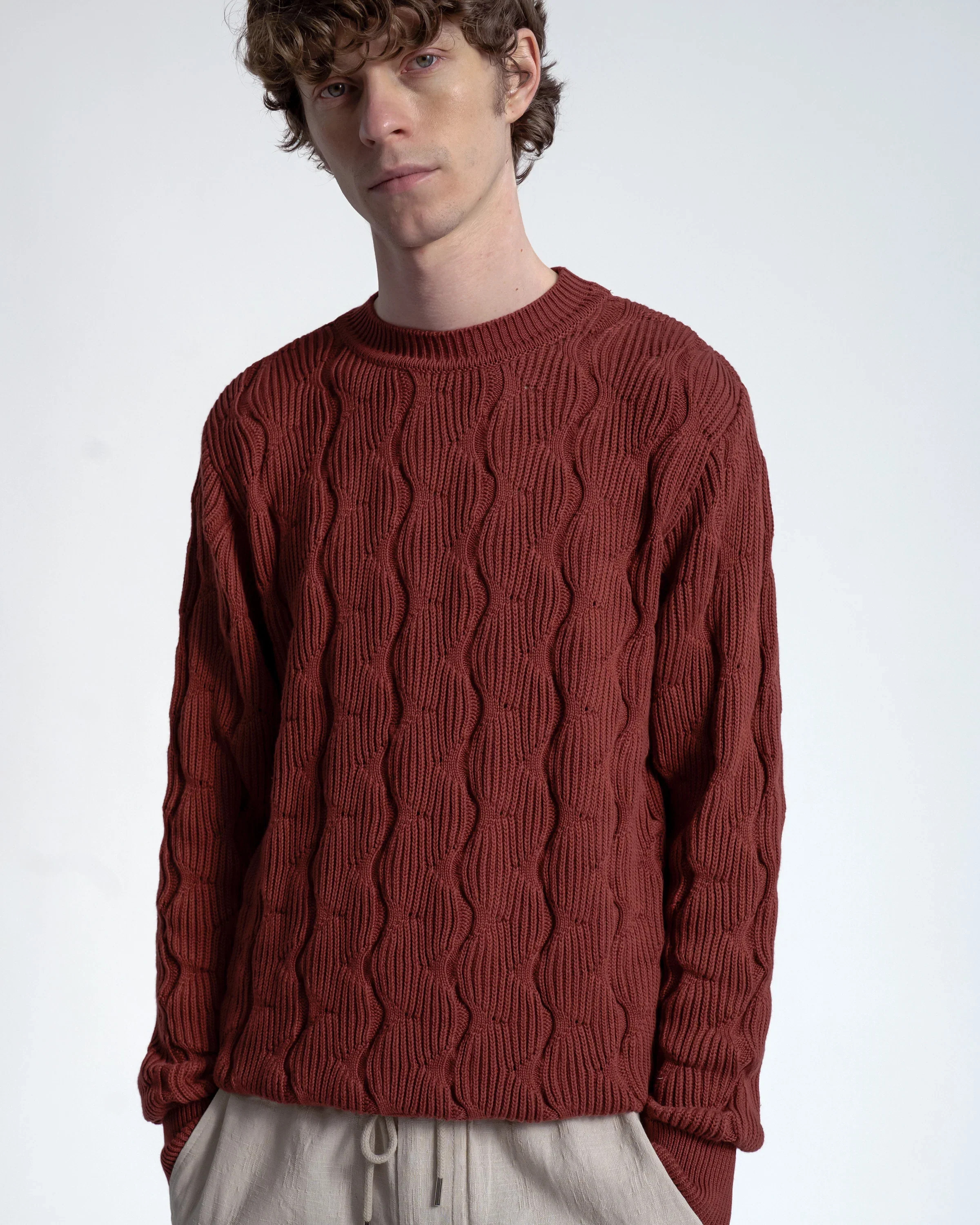 Murray Knit - Kingston Stripe Burgundy - Image 2