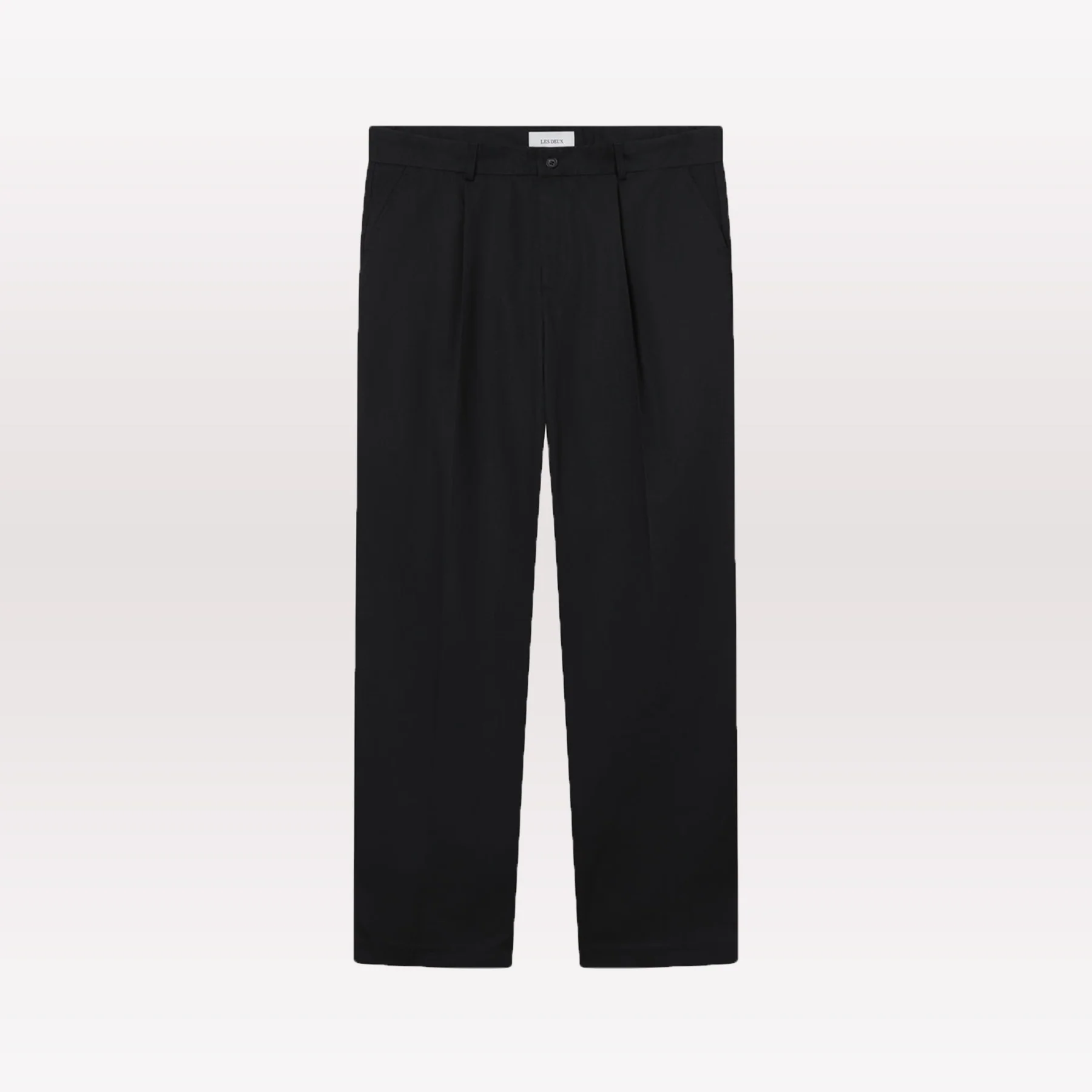Reece Pleated Twill Pants - Black