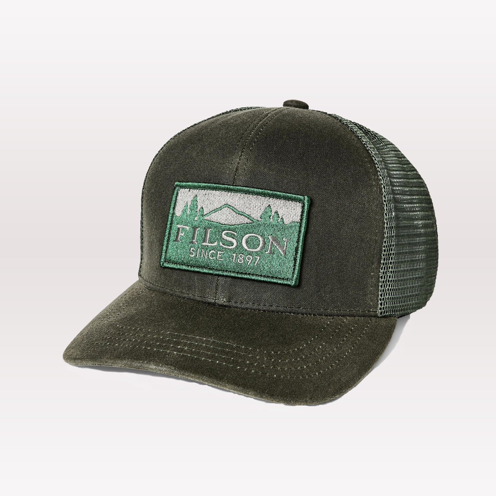 Scenic Waxed Logger Mesh Cap - Otter Green