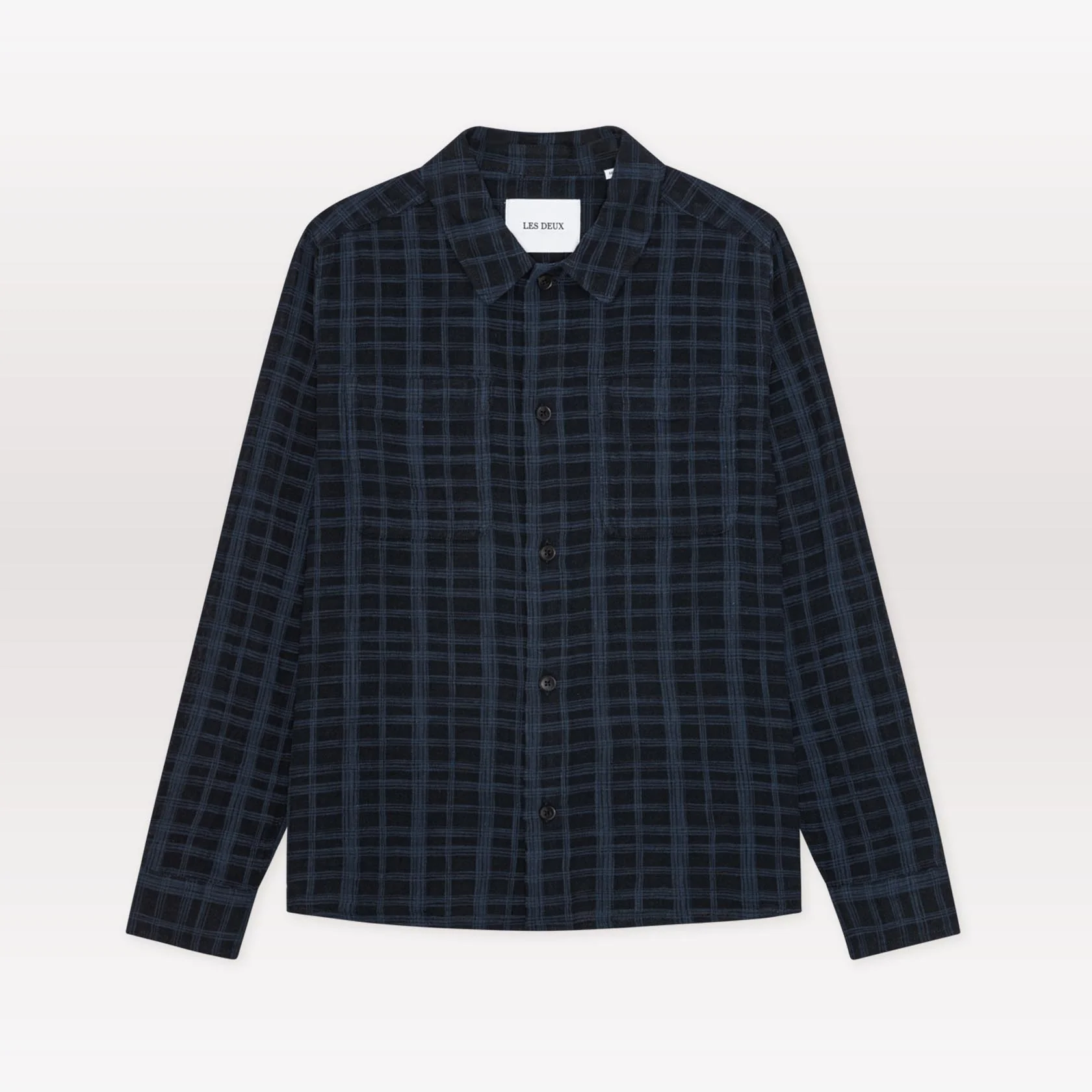 Textured Slub Overshirt - Dark Blue Night