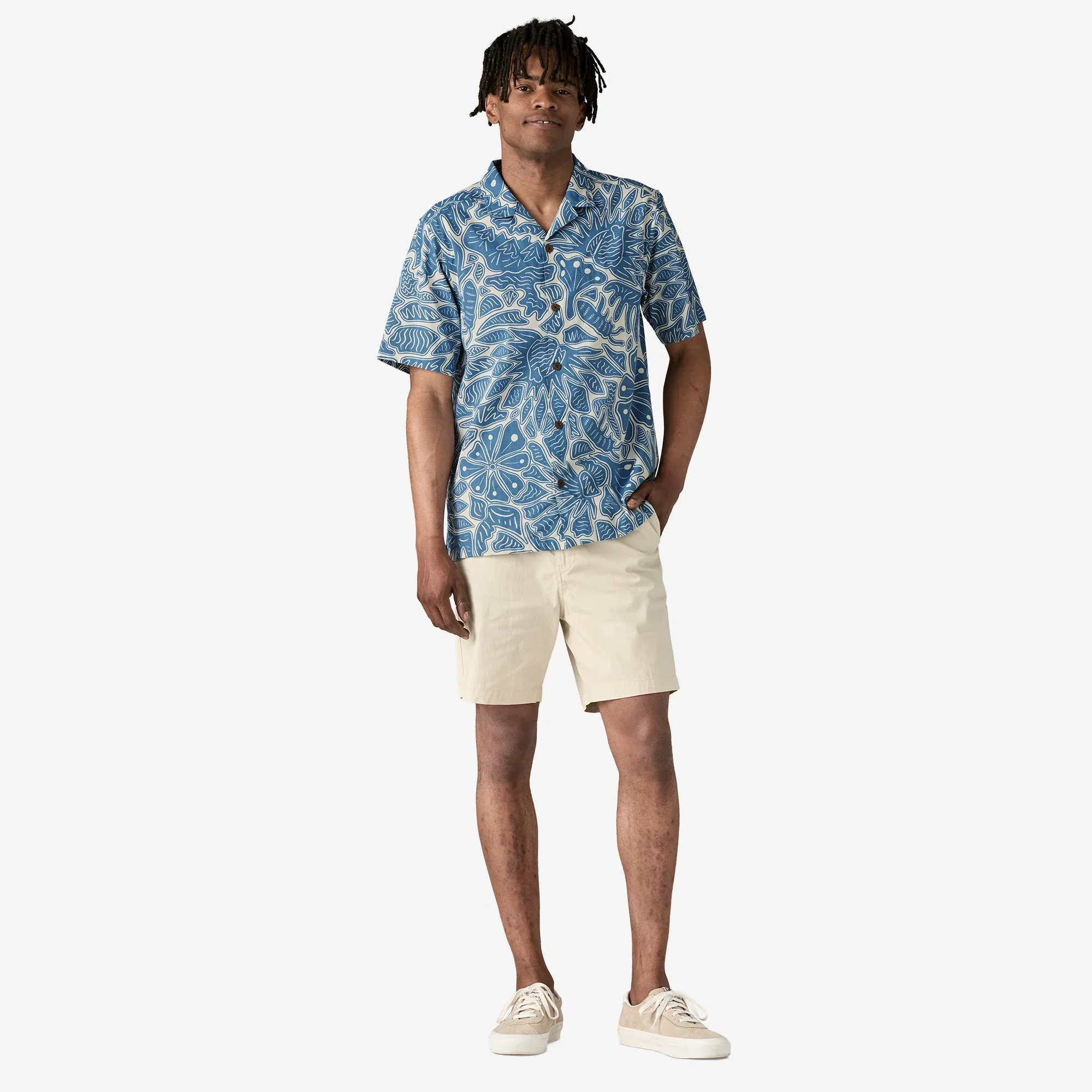 Tidal Threads Camp Shirt - Bees & Flowers: Still Blue - Image 2