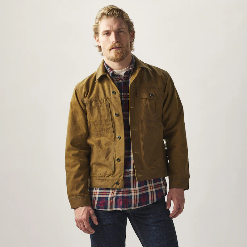 Tin Cloth Short Lined Cruiser Jacket - Dark Tan - Image 5