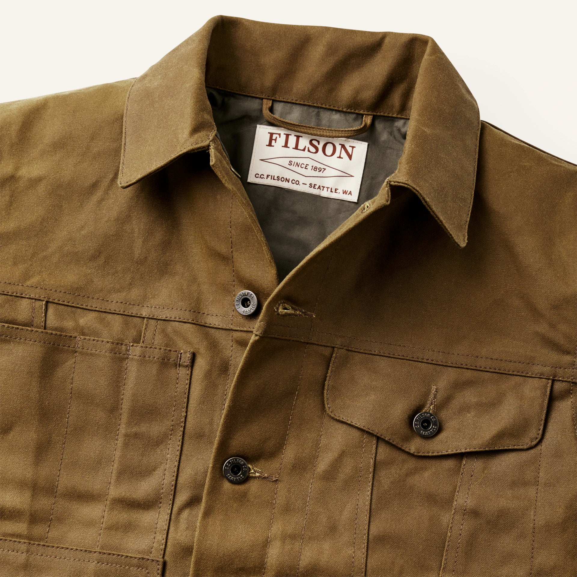 Tin Cloth Short Lined Cruiser Jacket - Dark Tan - Image 6
