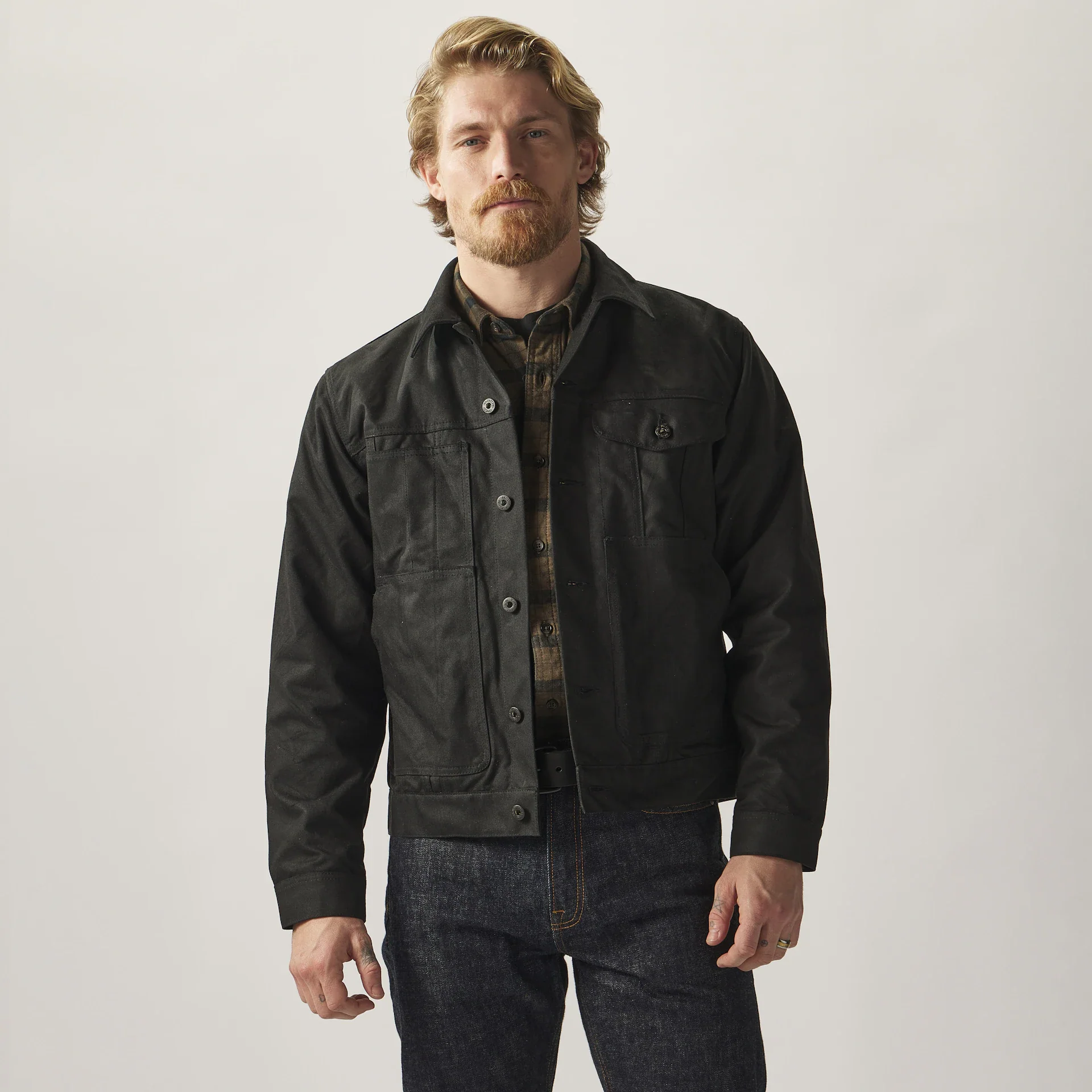 Tin Cloth Short Lined Cruiser Jacket - Black - Image 8