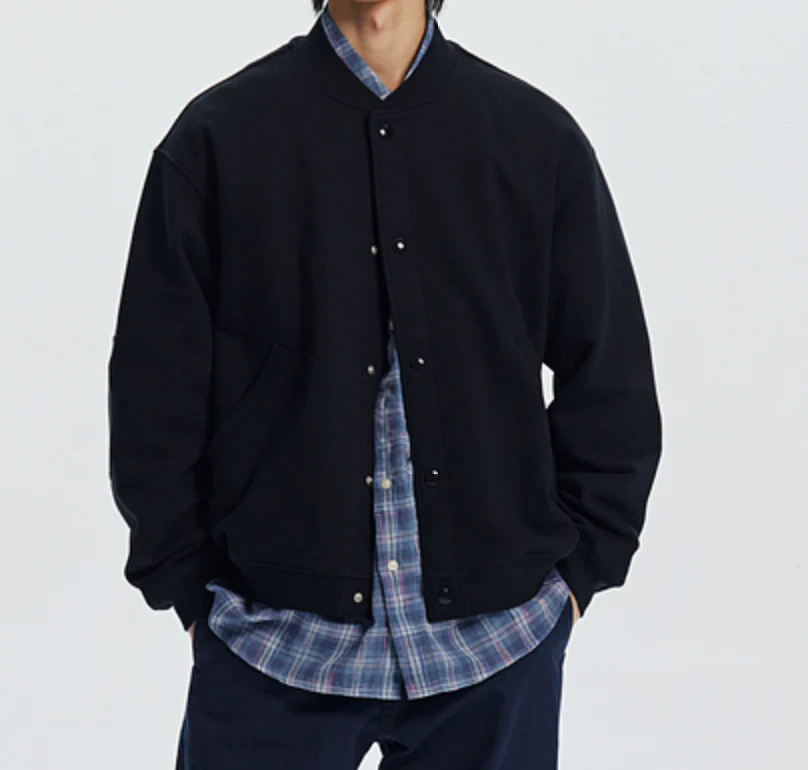 Varsity Sweat Jacket - Black - Image 3