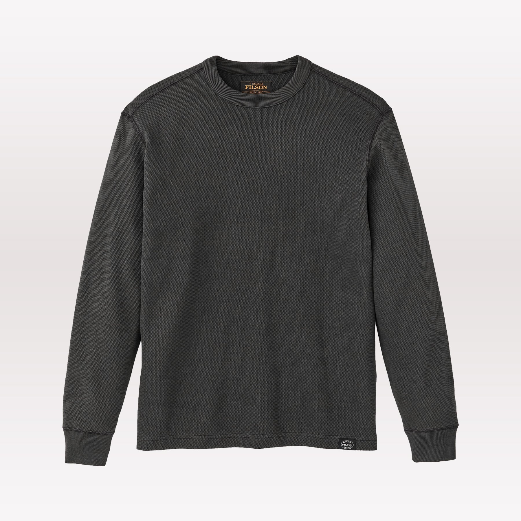 Waffle Knit Crew - Faded Black