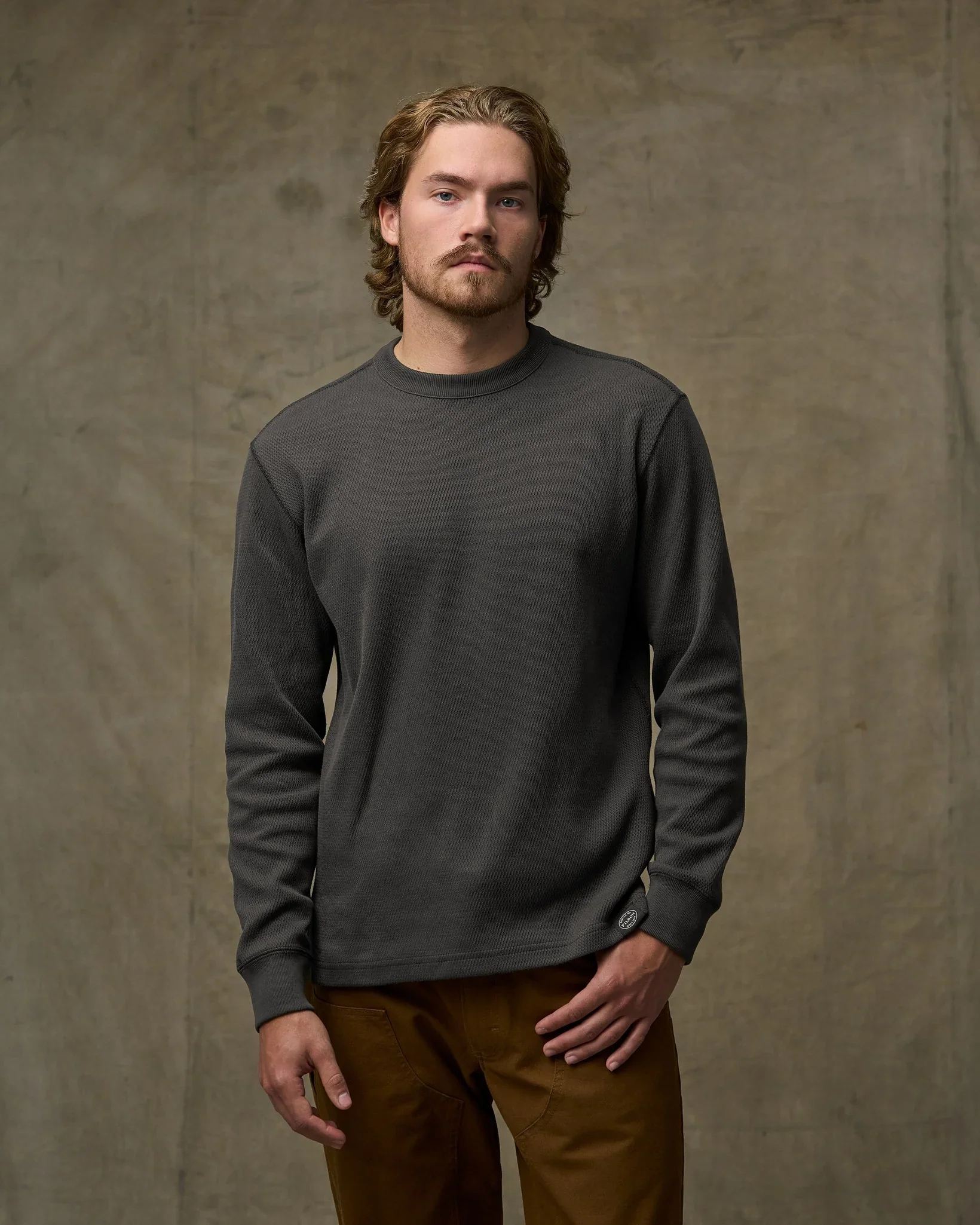 Waffle Knit Crew - Faded Black - Image 2