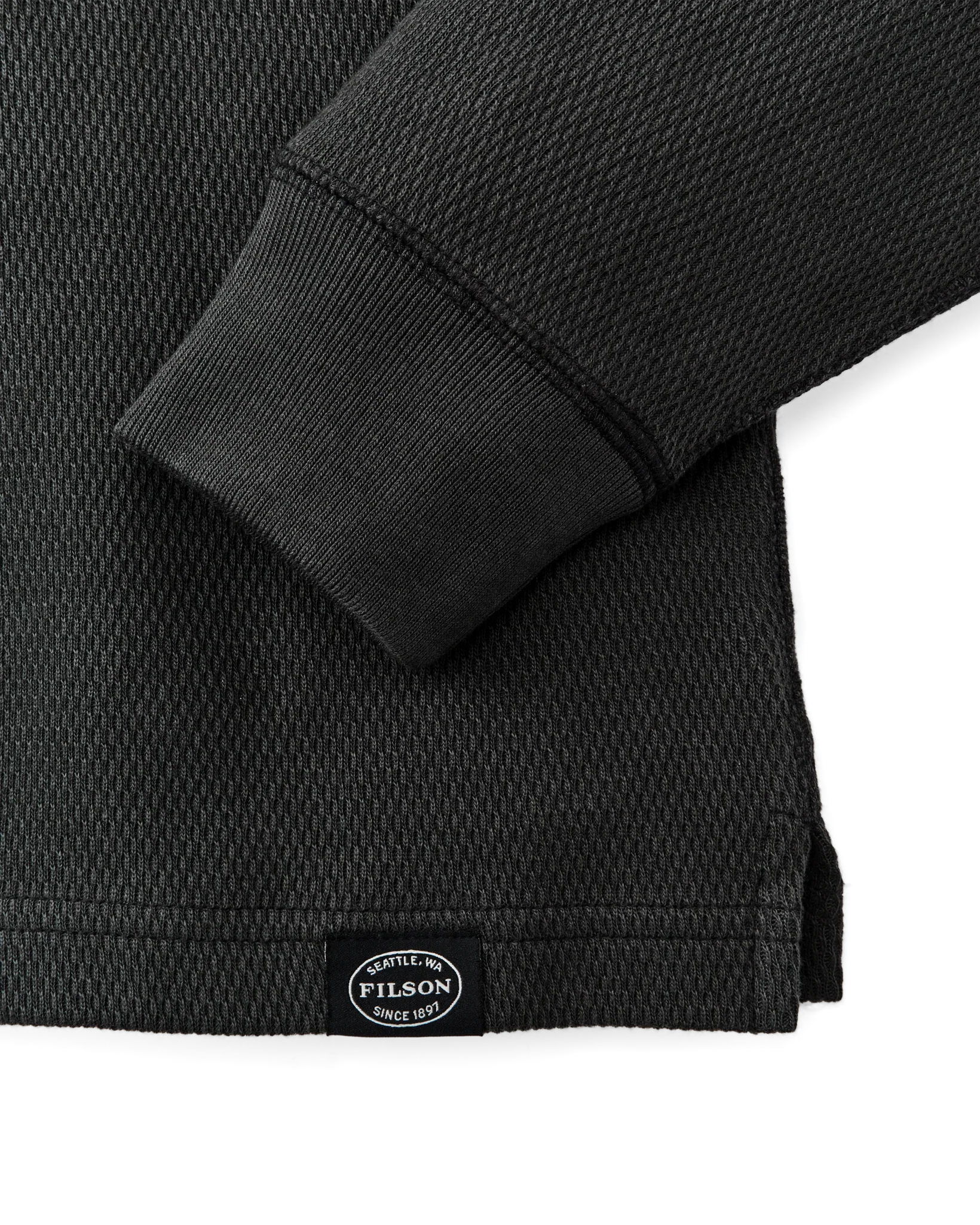 Waffle Knit Crew - Faded Black - Image 5