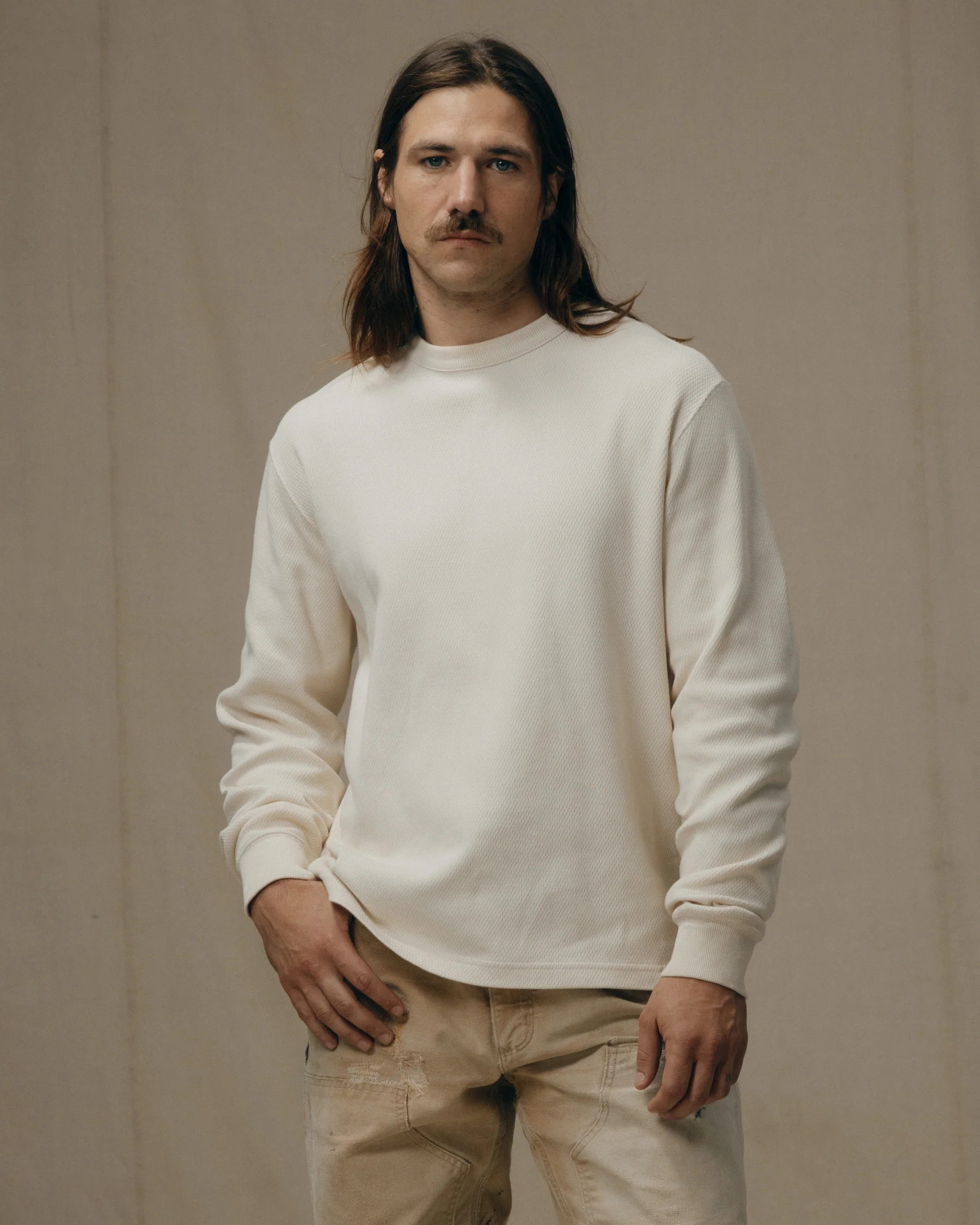 Waffle Knit Crew - Sand - Image 2